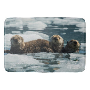Alfombrilla De Baño Familia de la nutria de mar