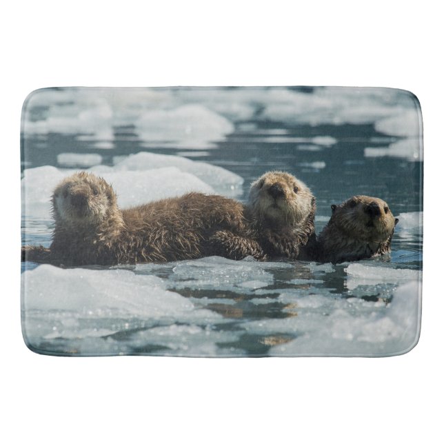Alfombrilla De Baño Familia de la nutria de mar (Anverso)