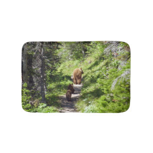 Alfombrilla De Baño Familia de oso marrón