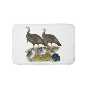 Alfombrilla De Baño Familia de pavos salvajes del este