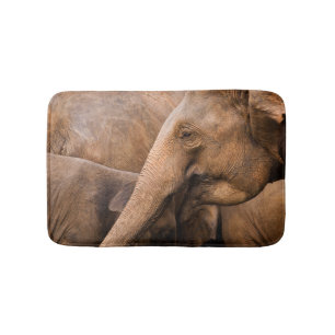 Alfombrilla De Baño Familia Elefante: Vida silvestre majestuosa