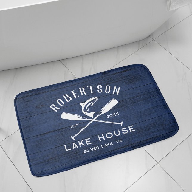 Alfombrilla De Baño Familia Rusa Nombre Lago Casa Marina Madera Azul (Subido por el creador)