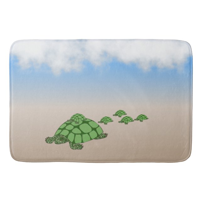 Alfombrilla De Baño Familia Terrapin de viaje (Anverso)