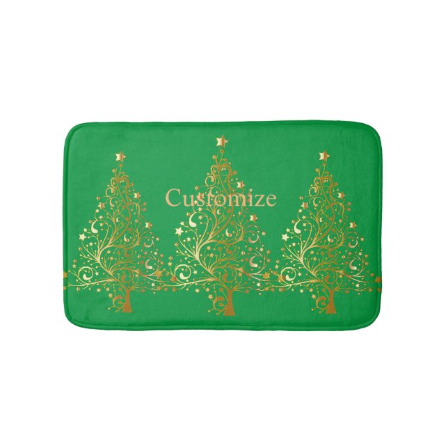 Alfombrilla De Baño Fancy Gold Christmas Tree Thunder_Cove (Anverso)