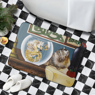 Alfombrilla De Baño Fantasía de Caballo del Mar del Gato
