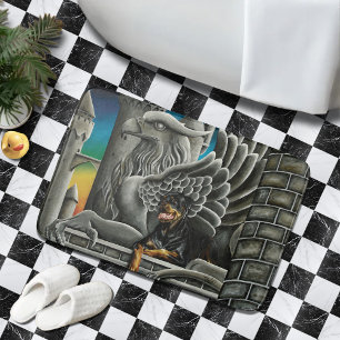 Alfombrilla De Baño Fantasía de Rottweiler Dog Gargoyle
