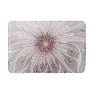Alfombrilla De Baño Fantasía floral, flor pastel moderna abstracta