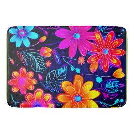 Alfombrilla De Baño Fantasía Floral Neon
