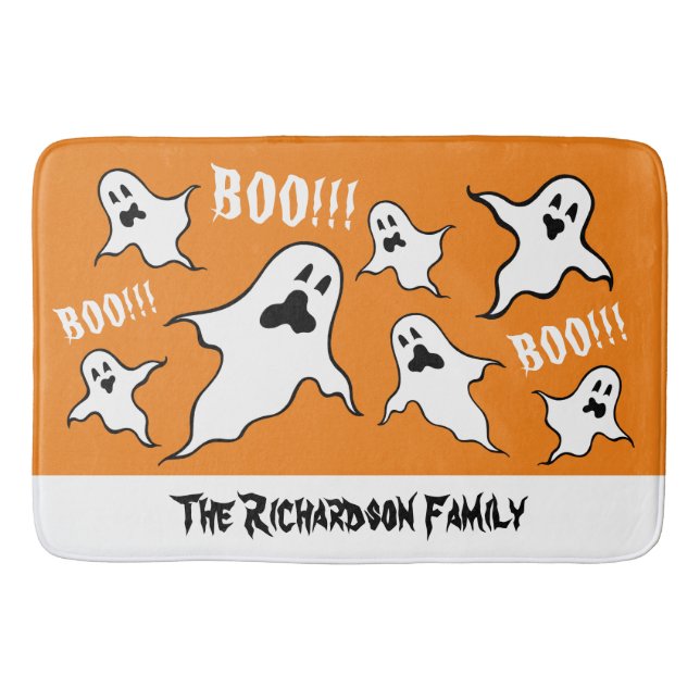 Alfombrilla De Baño Fantasmas de Bath Mat de Halloween Personalizados (Anverso)