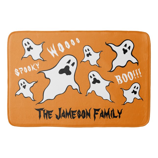 Alfombrilla De Baño Fantasmas de Bath Mat de Halloween Personalizados (Anverso)