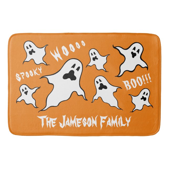 Alfombrilla De Baño Fantasmas de Bath Mat de Halloween Personalizados (Anverso)
