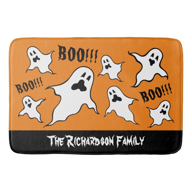 Alfombrilla De Baño Fantasmas de Bath Mat de Halloween Personalizados (Anverso)