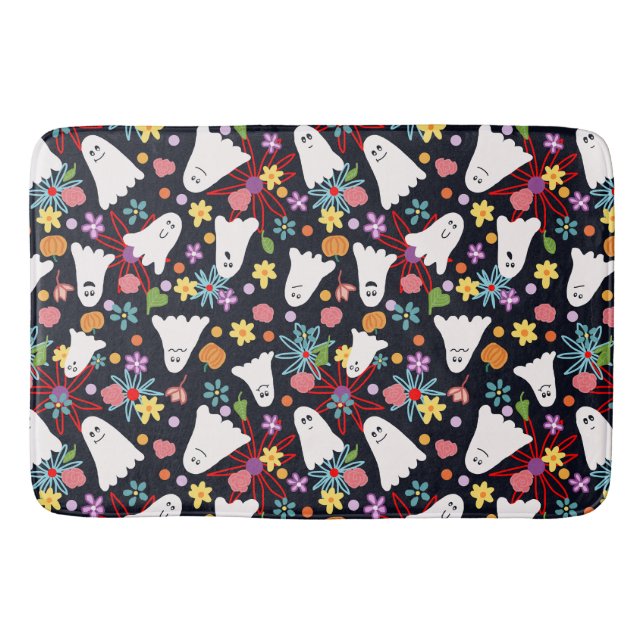 Alfombrilla De Baño Fantasmas y flores (Anverso)