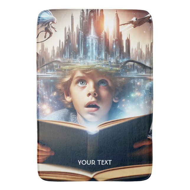 Alfombrilla De Baño Fantasy Cute Boy City Book (Frente vertical)