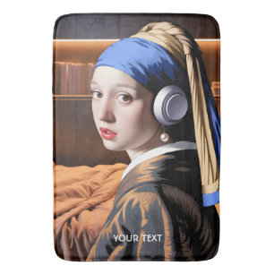 Alfombrilla De Baño Fantasy Cute Chica Auriculares Pearl