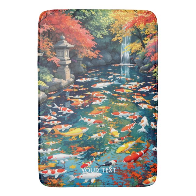 Alfombrilla De Baño Fantasy Cute Koi Fish Pond (Frente vertical)