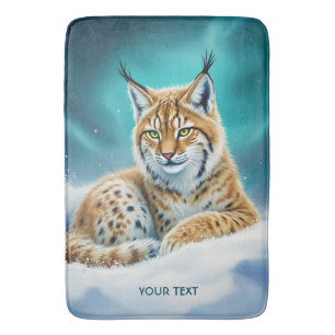 Alfombrilla De Baño Fantasy Cute Lynx Cub Winter