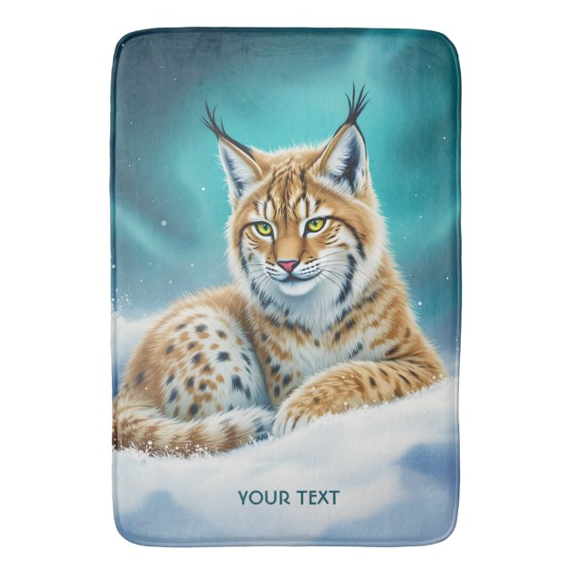 Alfombrilla De Baño Fantasy Cute Lynx Cub Winter (Frente vertical)