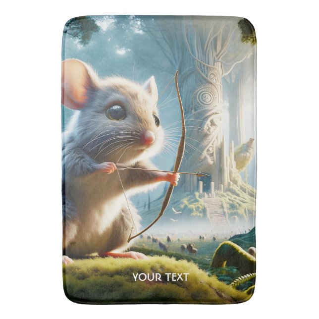 Alfombrilla De Baño Fantasy Cute Mice Bow Forest (Frente vertical)