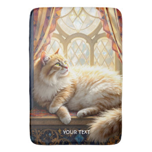 Alfombrilla De Baño Fantasy Cute Morning Window Cat