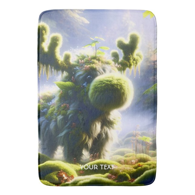 Alfombrilla De Baño Fantasy Cute Moss Moose Forest (Frente vertical)
