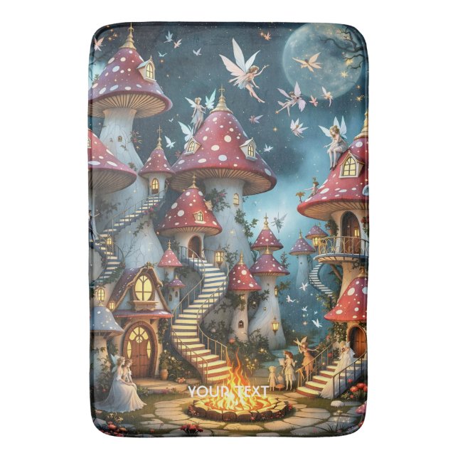 Alfombrilla De Baño Fantasy Cute Mushroom Forest Realm (Frente vertical)