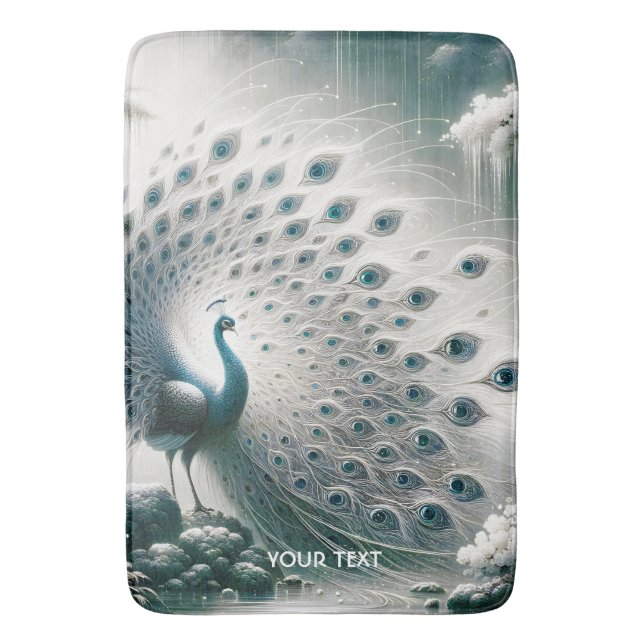 Alfombrilla De Baño Fantasy Cute Peacock Rain Tree (Frente vertical)