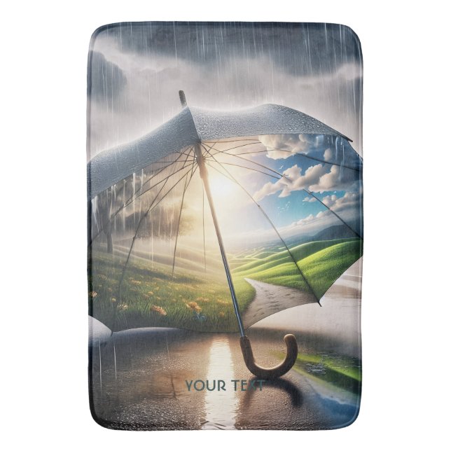 Alfombrilla De Baño Fantasy Cute Rain Umbrella Sun (Frente vertical)
