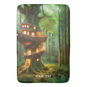 Alfombrilla De Baño Fantasy Cute Ship Tree Forest