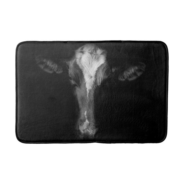 Alfombrilla De Baño Farms | B&W Cow Head Shot (Anverso)
