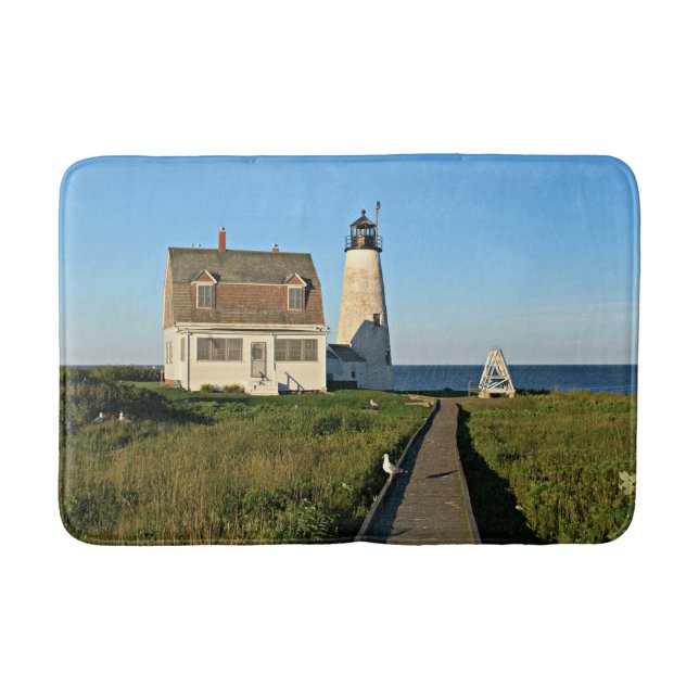 Alfombrilla De Baño Faro de Wood Island Maine Bath Mat (Anverso)