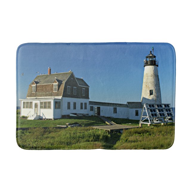 Alfombrilla De Baño Faro de Wood Island Maine Bath Mat (Anverso)