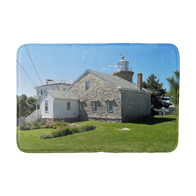 Alfombrilla De Baño Faro del puerto de Stonington, Connecticut Bath Ma (Anverso)