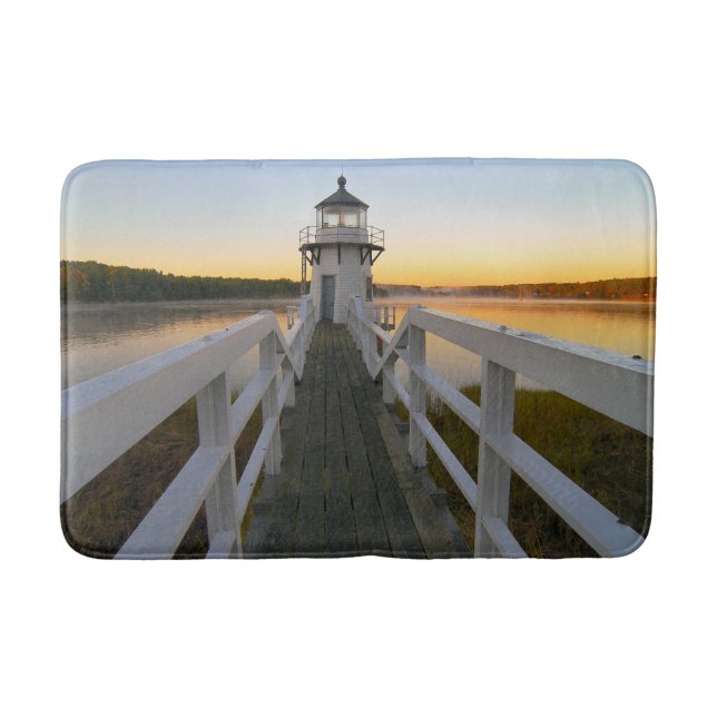 Alfombrilla De Baño Faro Doubling Point, Isla Arrowsic Maine (Anverso)