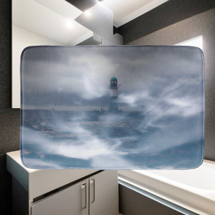 Alfombrilla De Baño Faro en la tormenta - Mar Báltico