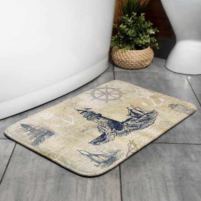 Alfombrilla De Baño Faro Náutico Vintage (Subido por el creador)