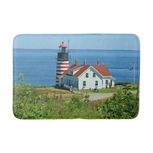 Alfombrilla De Baño Faro principal del oeste de Quoddy, Maine
