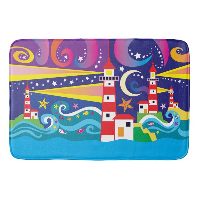 Alfombrilla De Baño Faros Celestiales (Anverso)