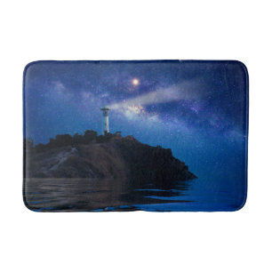 Alfombrilla De Baño Faros Faro nocturno estrellado