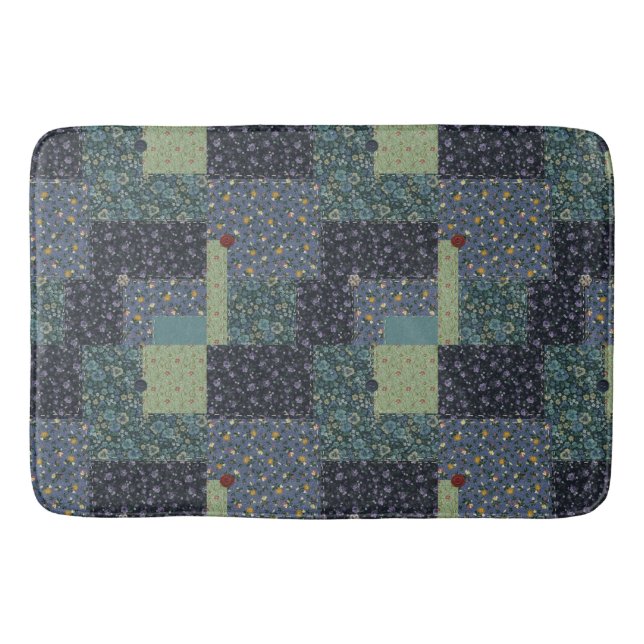 Alfombrilla De Baño Faux Country Patchwork Quilt Bath Mat (Anverso)