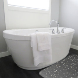 Alfombrilla De Baño Faux Gray Terrazzo