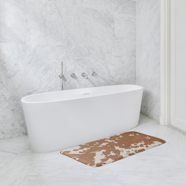 Alfombrilla De Baño Faux Piel de vaca Brown Spots Country Western (Subido por el creador)