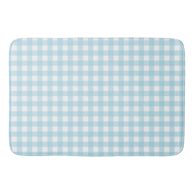 Alfombrilla De Baño Faye y Lauren Baby Blue Gingham (Anverso)