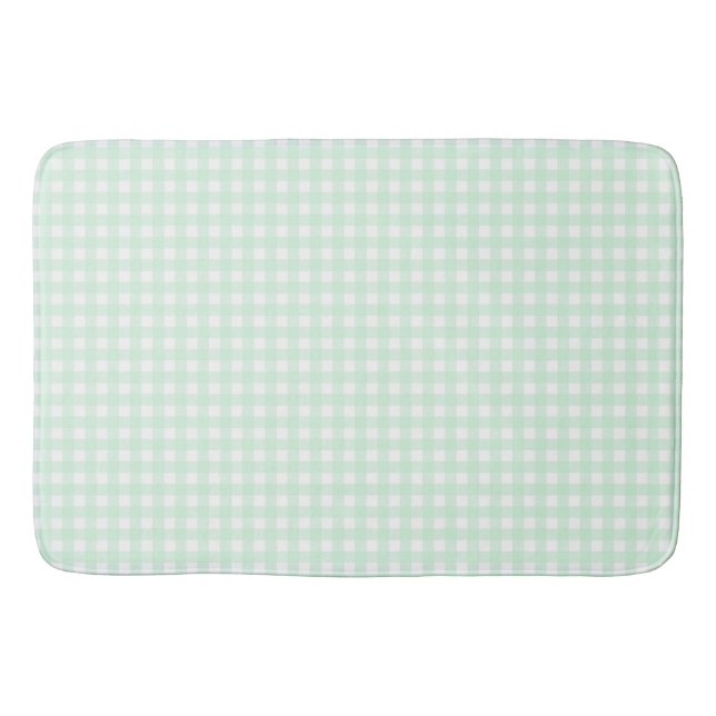 Alfombrilla De Baño Faye y Lauren Light Green Gingham (Anverso)