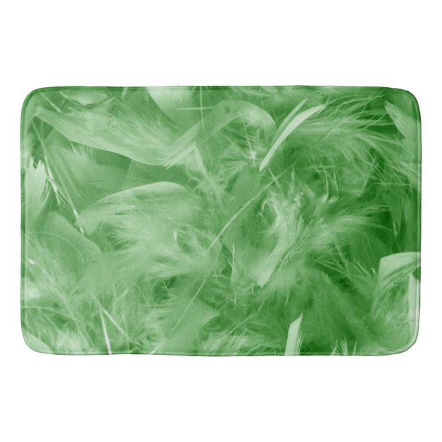 Alfombrilla De Baño Feathers verdes (Anverso)