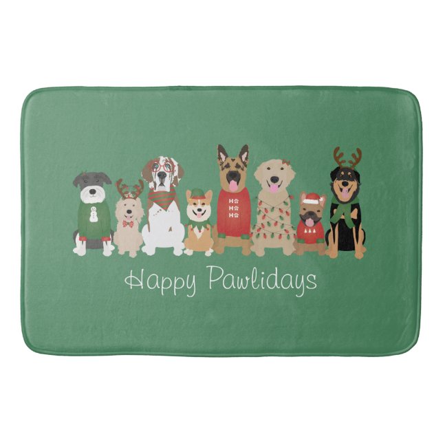Alfombrilla De Baño Felices Pawlidays Perros Red Green (Anverso)