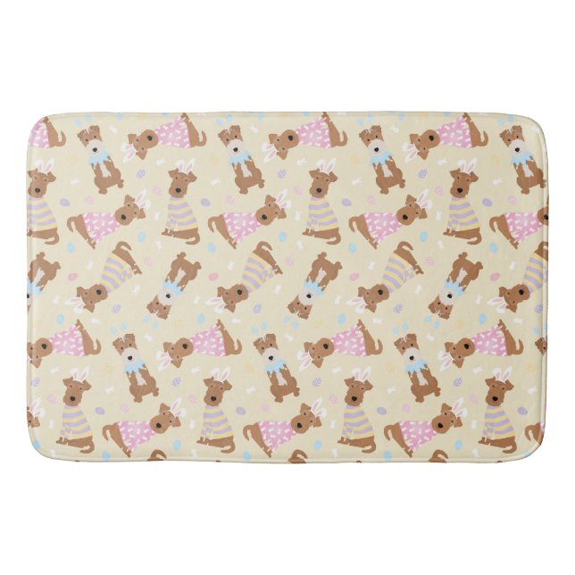 Alfombrilla De Baño Felices Perros del Terrier Gales de Pascua (Anverso)