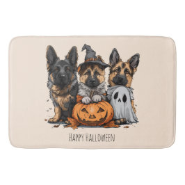 Alfombrilla De Baño Felices perros pastores alemanes de Halloween