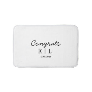 Alfombrilla De Baño Felicitaciones mínimas simples agregar letras mono