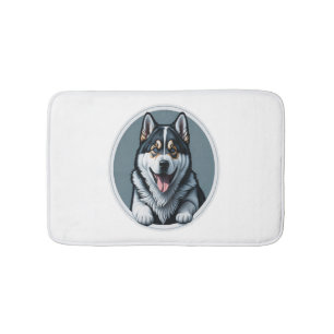 Alfombrilla De Baño feliz alasqués Malamute